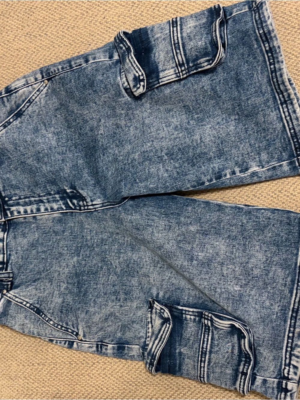 Wax Jean Blue Washed Cargo Shorts